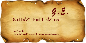 Galló Emiliána névjegykártya